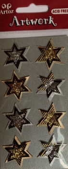 Sticker Sterne silber/gold